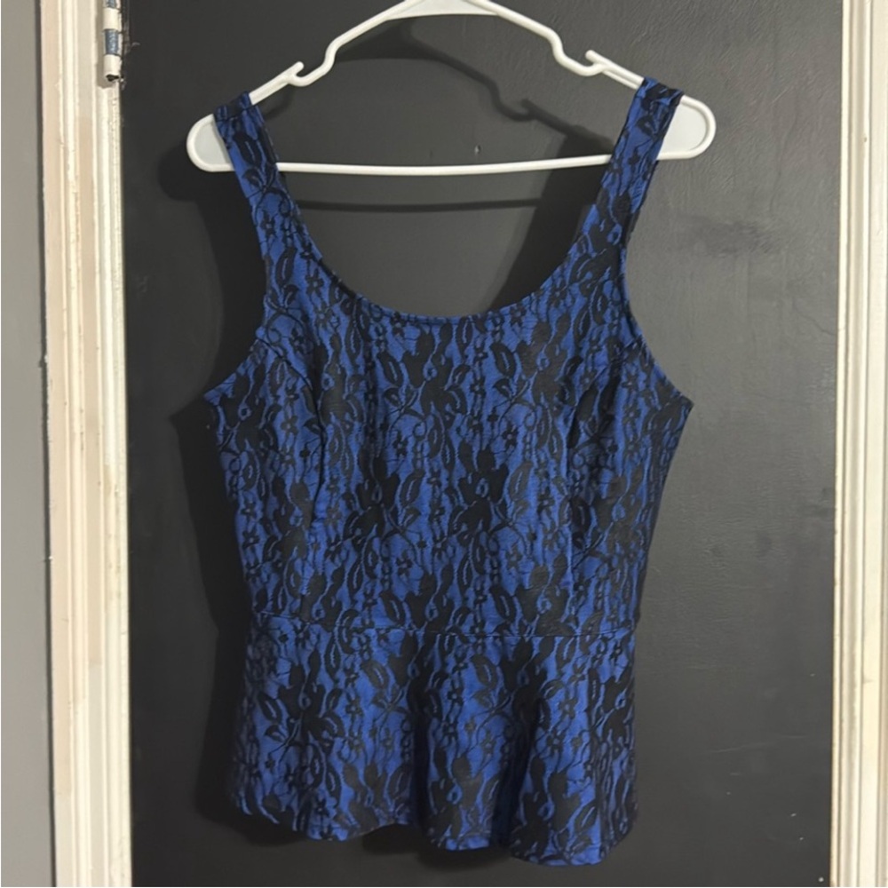 Express Lace Peplum Tank Retro Whimsygoth Size: S